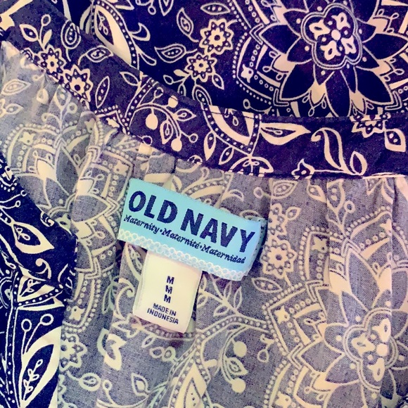 Old Navy Maternity Maxi sundress deep blue flower pattern summer dress Sz M MD - Picture 9 of 16